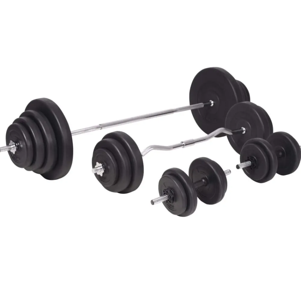 vidaXL Ensemble d'haltères et barres d'haltères 120 kg