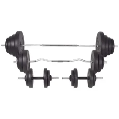 vidaXL Ensemble d'haltères et barres d'haltères 120 kg