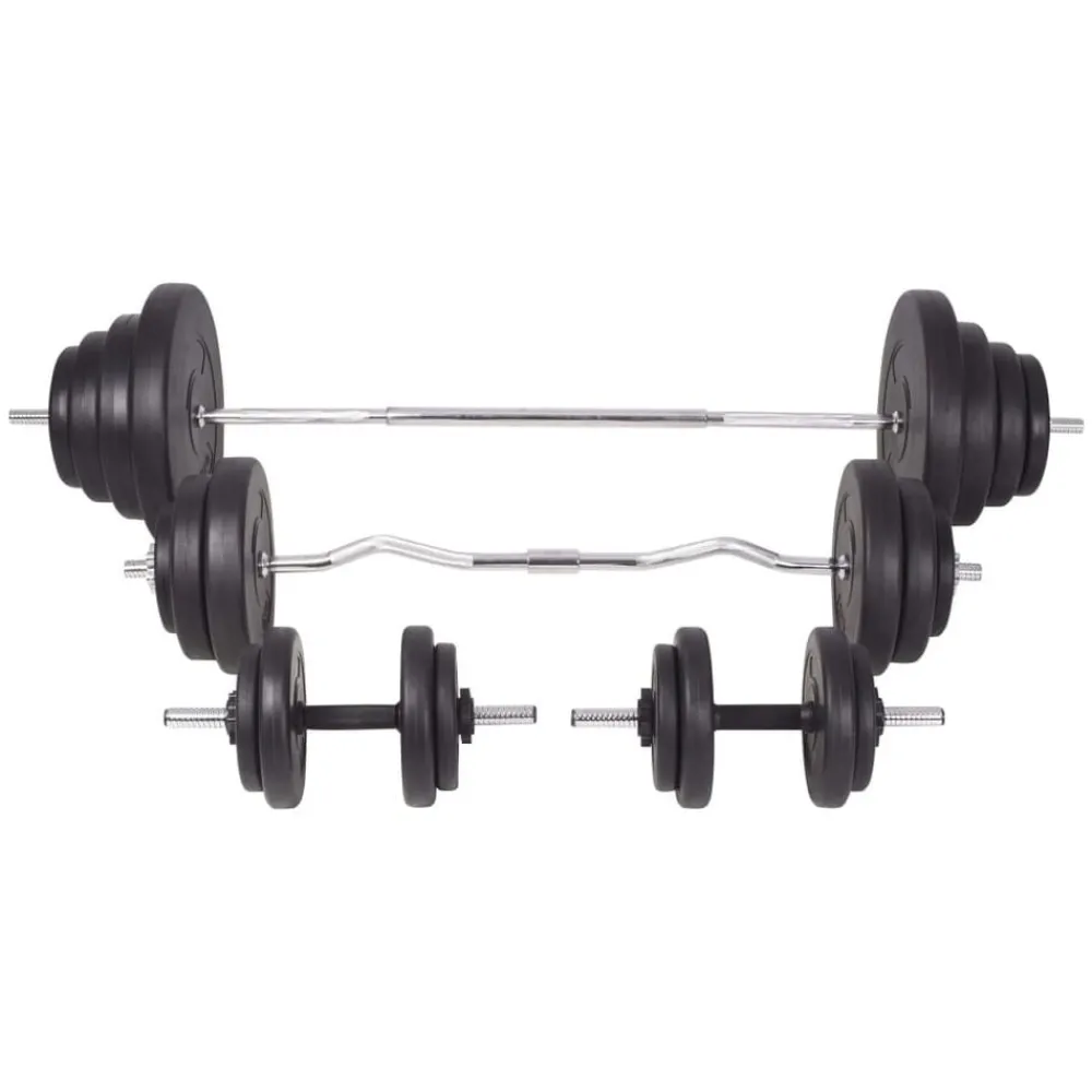 vidaXL Ensemble d'haltères et barres d'haltères 120 kg