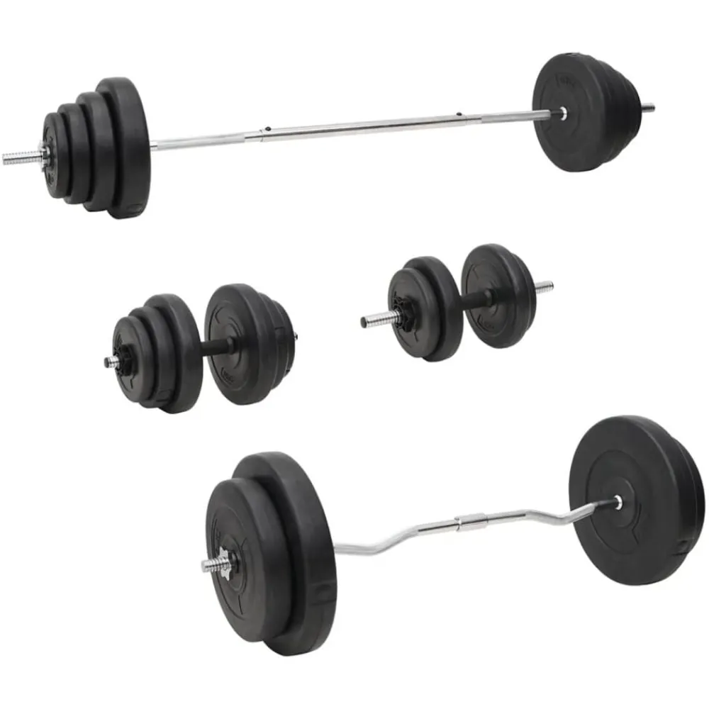 vidaXL Ensemble d'haltères et de barres avec plaques 120 kg