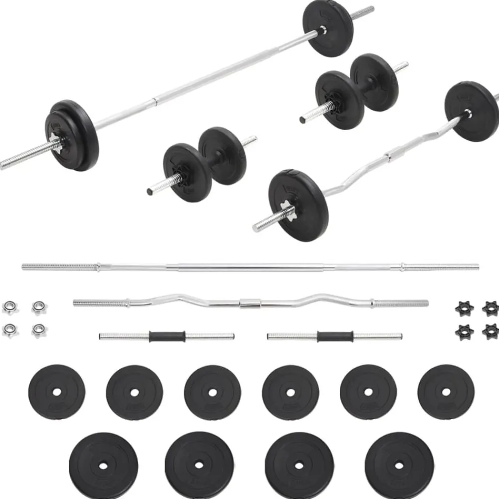 Entraînement & Fitness-vidaXL Ensemble d'haltères et de barres 30 kg