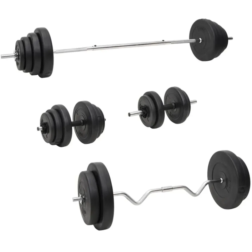 Entraînement & Fitness-vidaXL Ensemble d'haltères et de barres avec plaques 120 kg