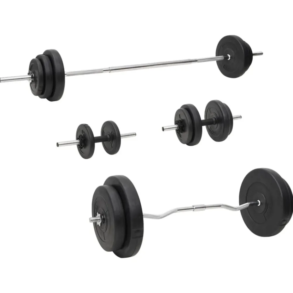 Entraînement & Fitness-vidaXL Ensemble d'haltères et de barres avec plaques 90 kg