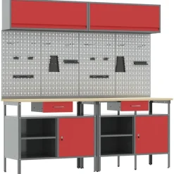 vidaXL Ensemble d'établi 8 pcs et Gris Acier enduit de poudre