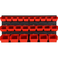 Accessoires De Quincaillerie-vidaXL Ensemble d'étagères d'atelier 26 pcs Rouge et noir 77x39 cm PP
