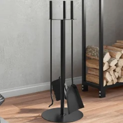 Accessoires Pour Cheminées & Poêles À Bois-vidaXL Ensemble d'ustensiles de cheminée 4 pièces 22 x 59 cm Acier