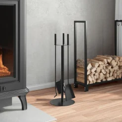 Accessoires Pour Cheminées & Poêles À Bois-vidaXL Ensemble d'ustensiles de cheminée 4 pièces 22 x 59 cm Acier