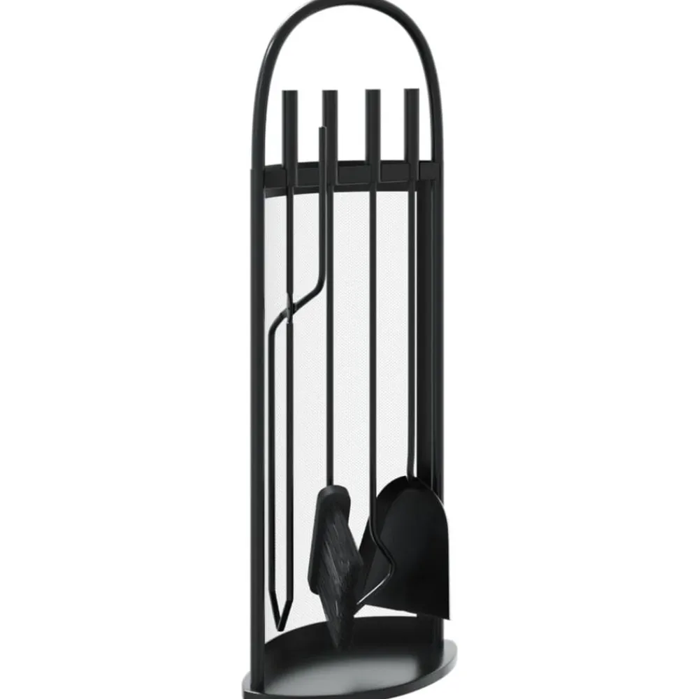 vidaXL Ensemble d'ustensiles de cheminée 5 pièces 23 x 15 x 66 cm Acier