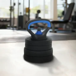 Entraînement & Fitness-vidaXL Ensemble Haltère-Barre-Kettlebell 4-en-1 20kg 20kg Noir et bleu