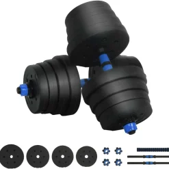 vidaXL Ensemble Haltère-Barre 2-en-1 30kg 30kg