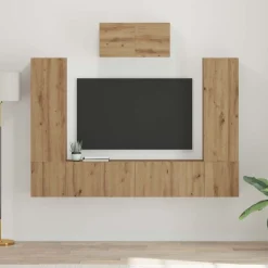 Meubles Tv-vidaXL Ensemble meuble TV 7 pcs Chêne artisanal Bois d'ingénierie ch&ecirc;ne artisanal