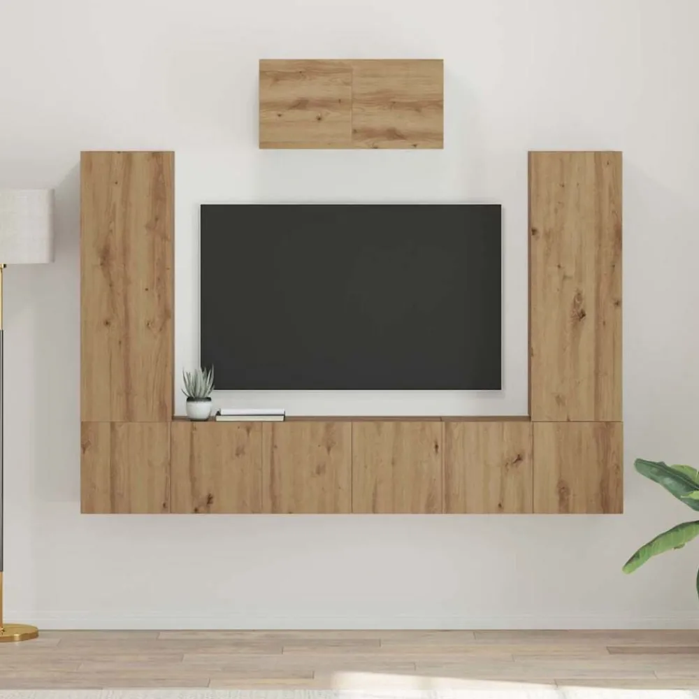 Meubles Tv-vidaXL Ensemble meuble TV 7 pcs Chêne artisanal Bois d'ingénierie chêne artisanal