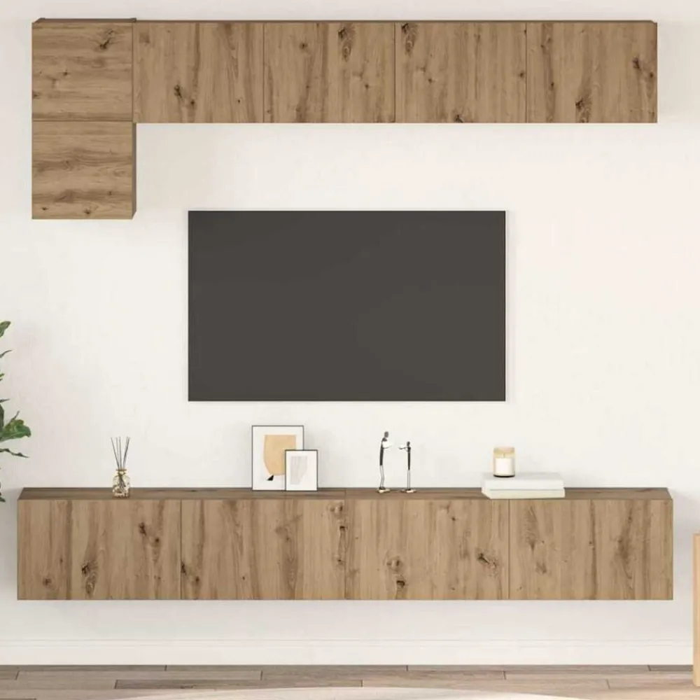 vidaXL Ensemble meuble TV 5 pcs Chêne artisanal Bois d'ingénierie