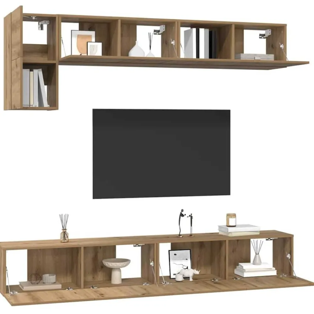 vidaXL Ensemble meuble TV 5 pcs Chêne artisanal Bois d'ingénierie