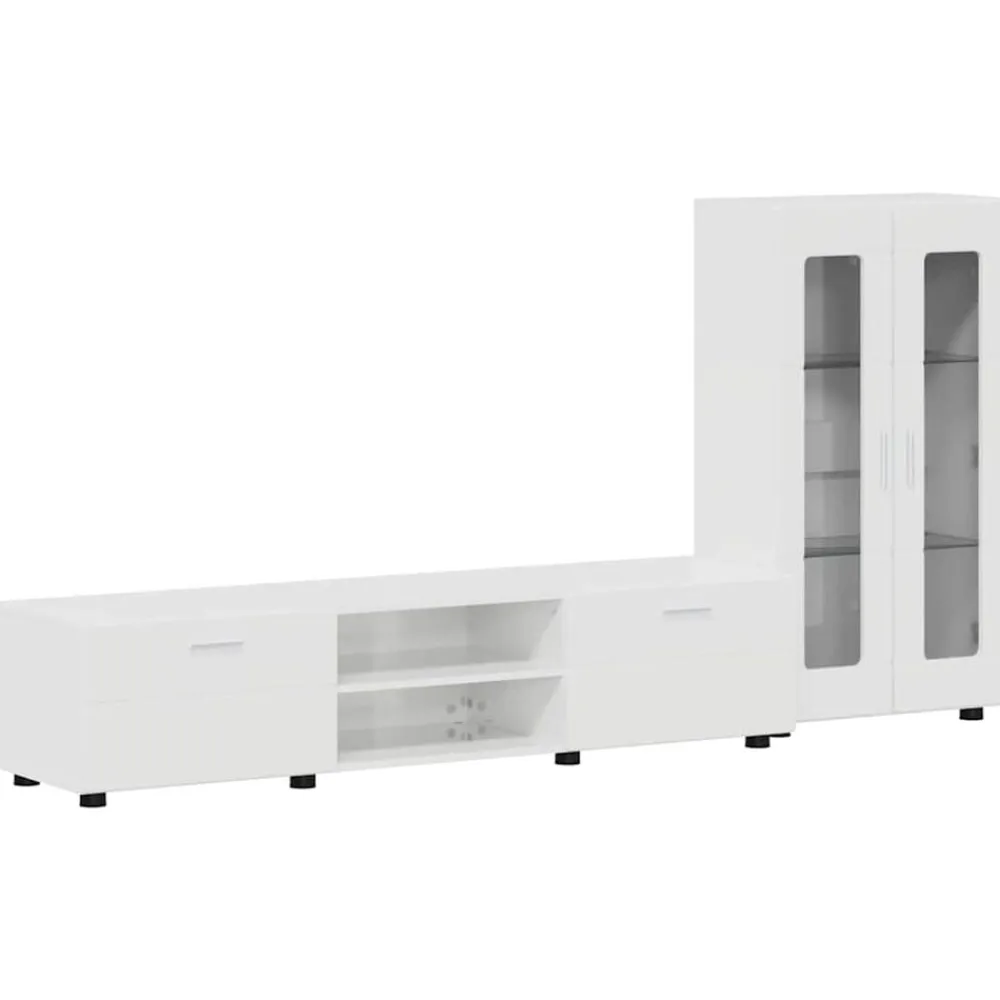 Ensembles De Meubles-vidaXL Ensemble meuble TV FLORIN Bois d'ingénierie Blanc brillant