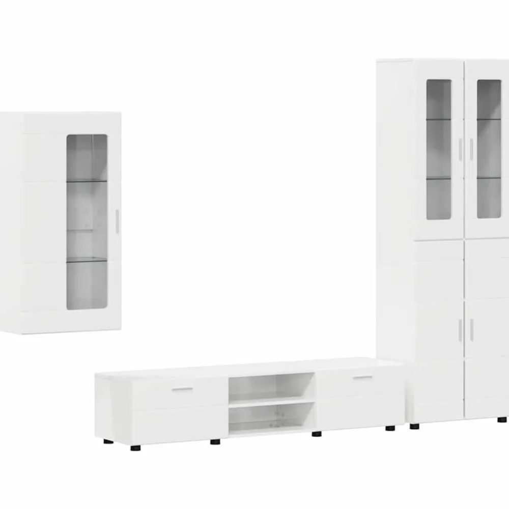 Ensembles De Meubles-vidaXL Ensemble meuble TV FLORIN Bois d'ingénierie Blanc brillant