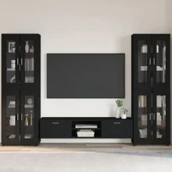Ensembles De Meubles-vidaXL Ensemble meuble TV FLORIN 3 pcs Bois d'ingénierie Noir