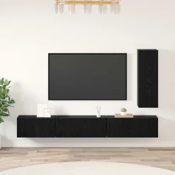 Meubles Tv-vidaXL Ensemble meuble TV 4 pcs Chêne noir Bois d'ingénierie Ch&ecirc;ne noir