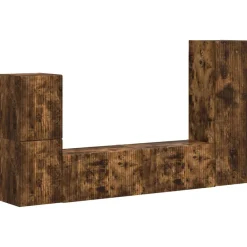 vidaXL Ensemble meuble TV 4 pcs Chêne fumé Bois d'ingénierie