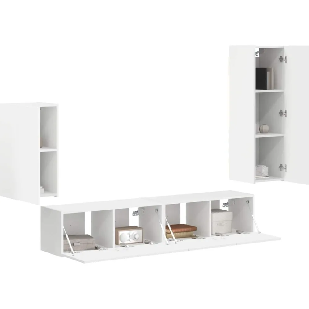 vidaXL Ensemble meuble TV Montage mural 4 pcs Bois d'ingénierie