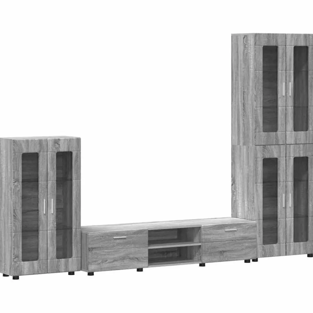 vidaXL Ensemble meuble TV FLORIN 3 pcs Gris Sonoma Bois d'ingénierie