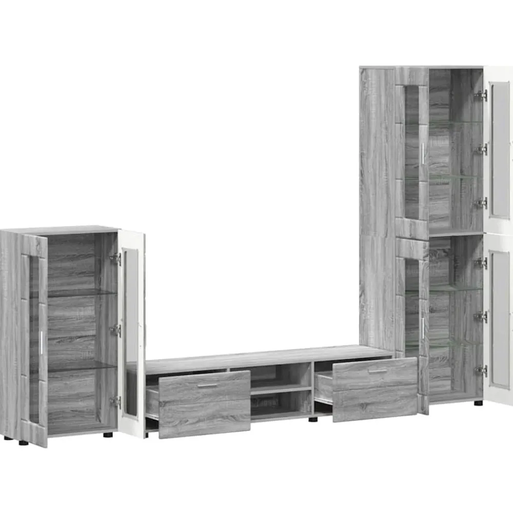 vidaXL Ensemble meuble TV FLORIN 3 pcs Gris Sonoma Bois d'ingénierie