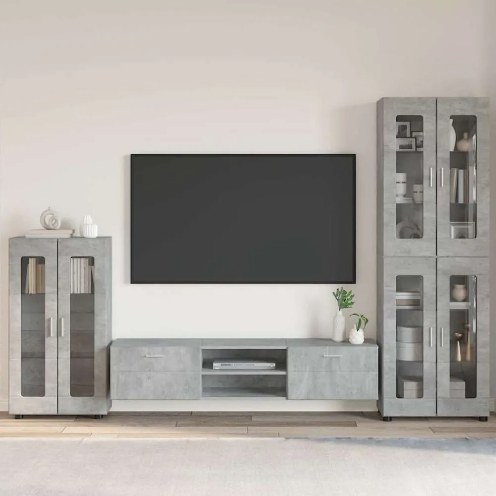 Ensembles De Meubles-vidaXL Ensemble meuble TV FLORIN 3 pcs Bois d'ingénierie Gris béton