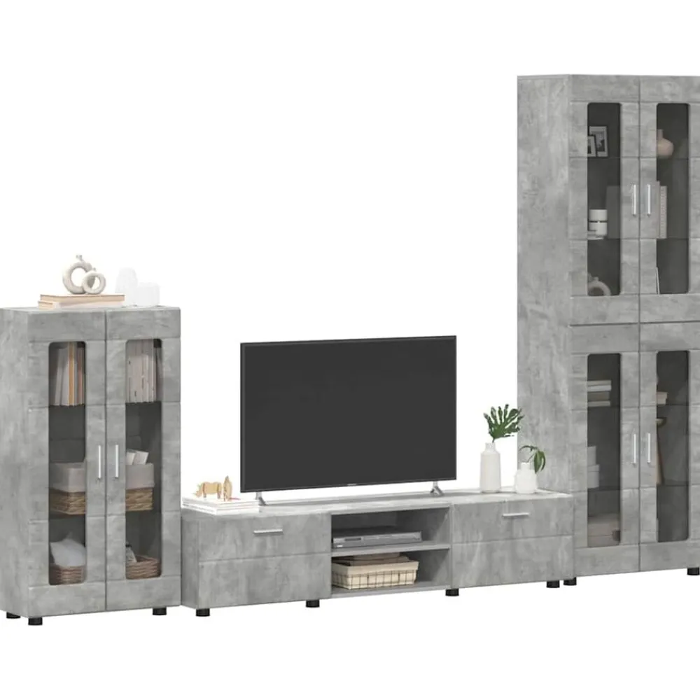Ensembles De Meubles-vidaXL Ensemble meuble TV FLORIN 3 pcs Bois d'ingénierie Gris béton