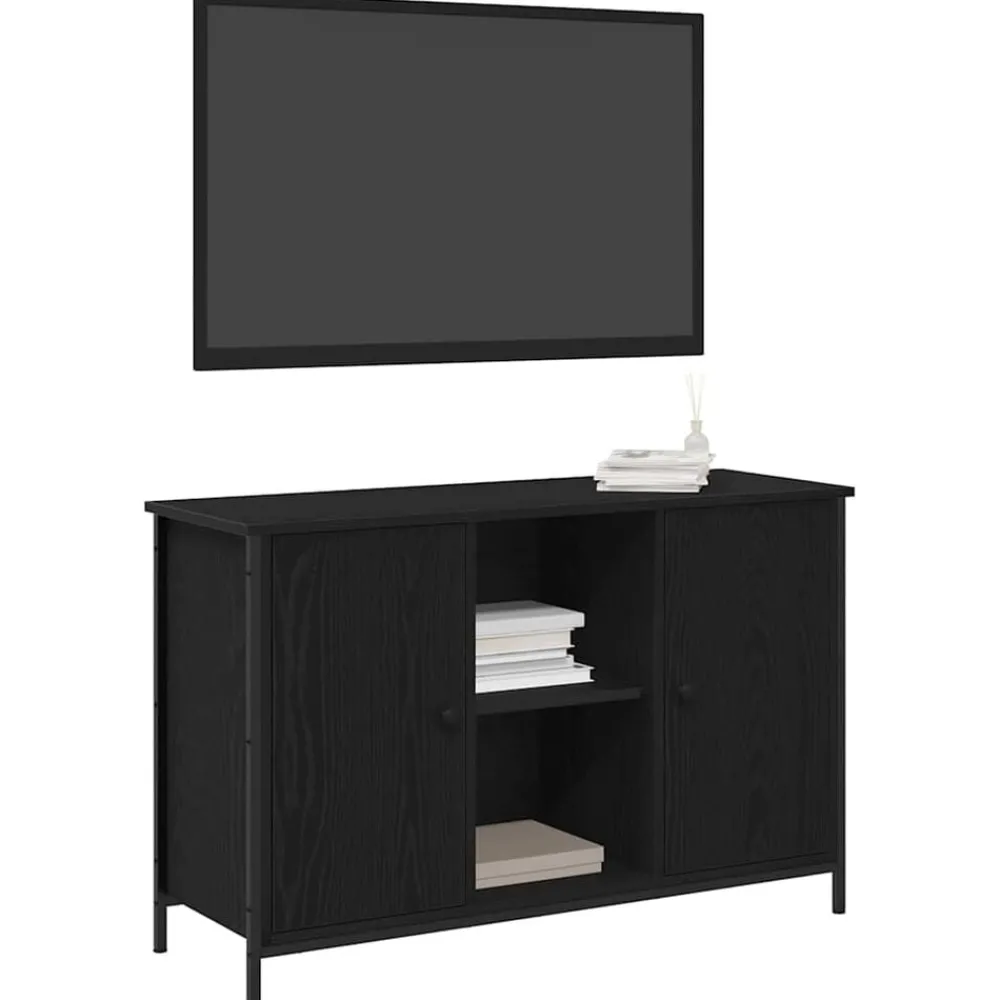 vidaXL Ensemble meuble TV Montage mural Chêne noir 101 x 35 x 65 cm