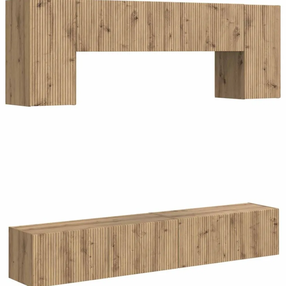 vidaXL Ensemble meuble TV 4 pcs Chêne artisanal Bois d'ingénierie