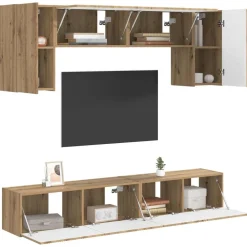 vidaXL Ensemble meuble TV 4 pcs Chêne artisanal Bois d'ingénierie