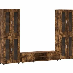 Ensembles De Meubles-vidaXL Ensemble meuble TV FLORIN 3 pcs Chêne fumé Bois d'ingénierie Chêne fumé