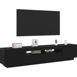 vidaXL Ensemble meuble TV Montage mural 2 pcs Noir 200 x 35 x 40 cm