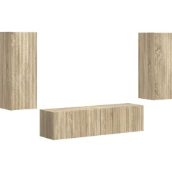 Meubles Tv-vidaXL Ensemble meuble TV 2 pcs Chêne Sonoma Bois d'ingénierie Sonoma_oak