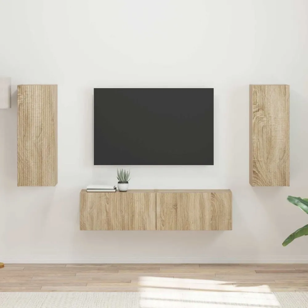 Meubles Tv-vidaXL Ensemble meuble TV 2 pcs Chêne Sonoma Bois d'ingénierie Sonoma_oak