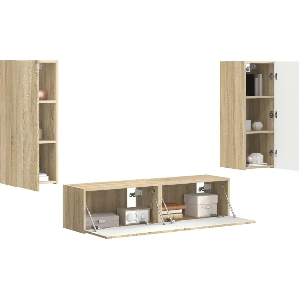 Meubles Tv-vidaXL Ensemble meuble TV 2 pcs Chêne Sonoma Bois d'ingénierie Sonoma_oak