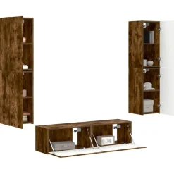 vidaXL Ensemble meuble TV 6 pcs Chêne fumé Bois d'ingénierie