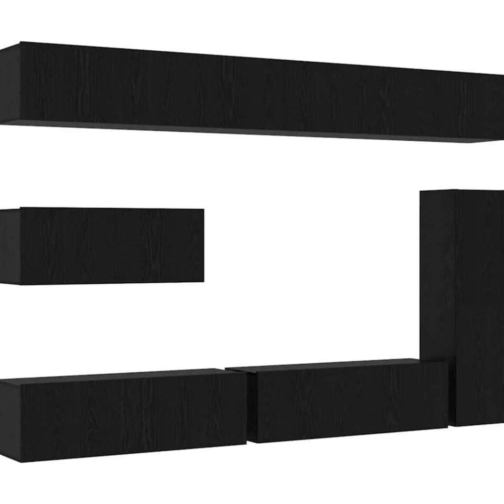 vidaXL Ensemble meuble TV 7 pcs Chêne noir Bois d'ingénierie