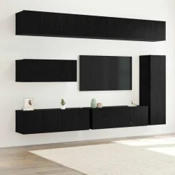 vidaXL Ensemble meuble TV 7 pcs Chêne noir Bois d'ingénierie