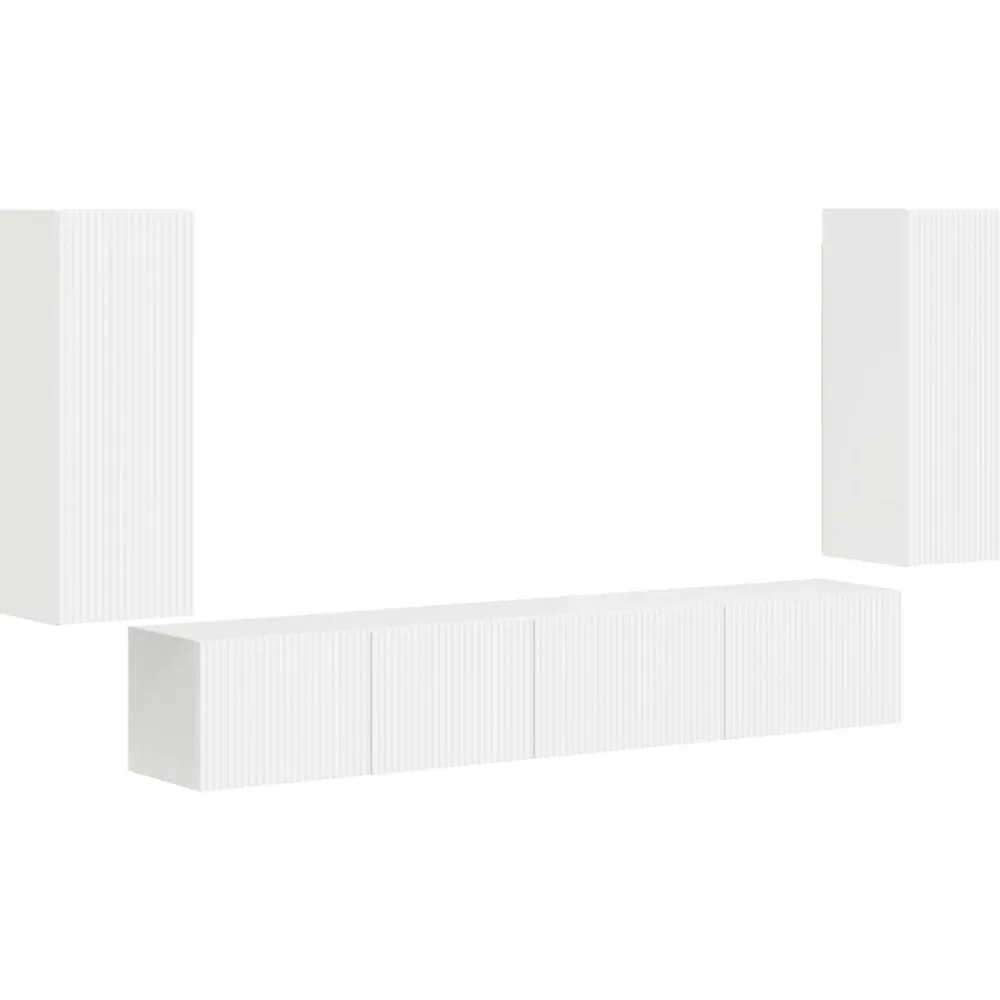Meubles Tv-vidaXL Ensemble meuble TV 4 pcs Bois d'ingénierie Blanc