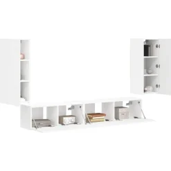 Meubles Tv-vidaXL Ensemble meuble TV 4 pcs Bois d'ingénierie Blanc