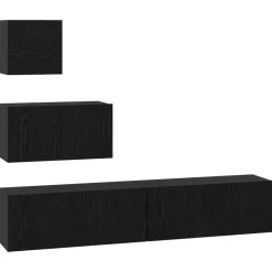 Meubles Tv-vidaXL Ensemble meuble TV 3 pcs Chêne noir Bois d'ingénierie Chêne noir