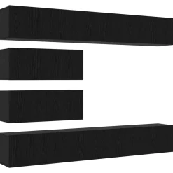 Meubles Tv-vidaXL Ensemble meuble TV 4 pcs Chêne noir Bois d'ingénierie
