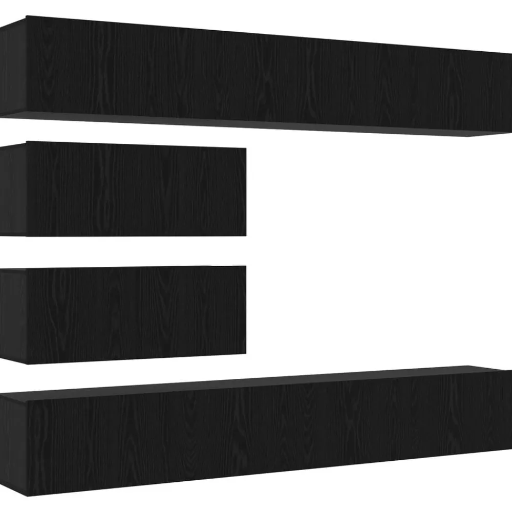 Meubles Tv-vidaXL Ensemble meuble TV 4 pcs Chêne noir Bois d'ingénierie