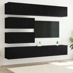 Meubles Tv-vidaXL Ensemble meuble TV 4 pcs Chêne noir Bois d'ingénierie