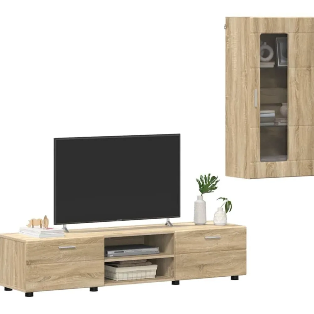 Ensembles De Meubles-vidaXL Ensemble meuble TV FLORIN Chêne Sonoma Bois d'ingénierie Chêne sonoma