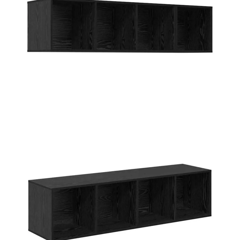 vidaXL Ensemble meuble TV 3 pcs Chêne noir Bois d'ingénierie
