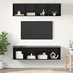 vidaXL Ensemble meuble TV 3 pcs Chêne noir Bois d'ingénierie