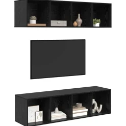 vidaXL Ensemble meuble TV 3 pcs Chêne noir Bois d'ingénierie