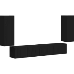 Meubles Tv-vidaXL Ensemble meuble TV 4 pcs Bois d'ingénierie Noir